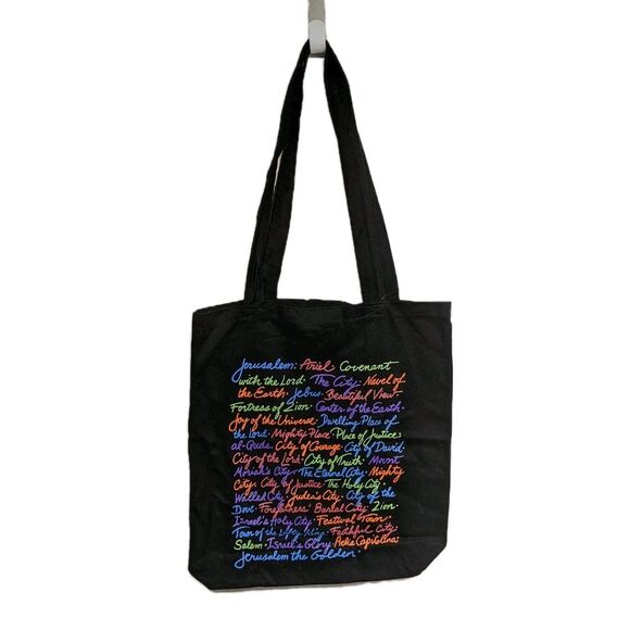 Unbranded Handbags - Text Print Novelty Book Bag Black Jerusalem Walled City Israel Salem Dave Tote